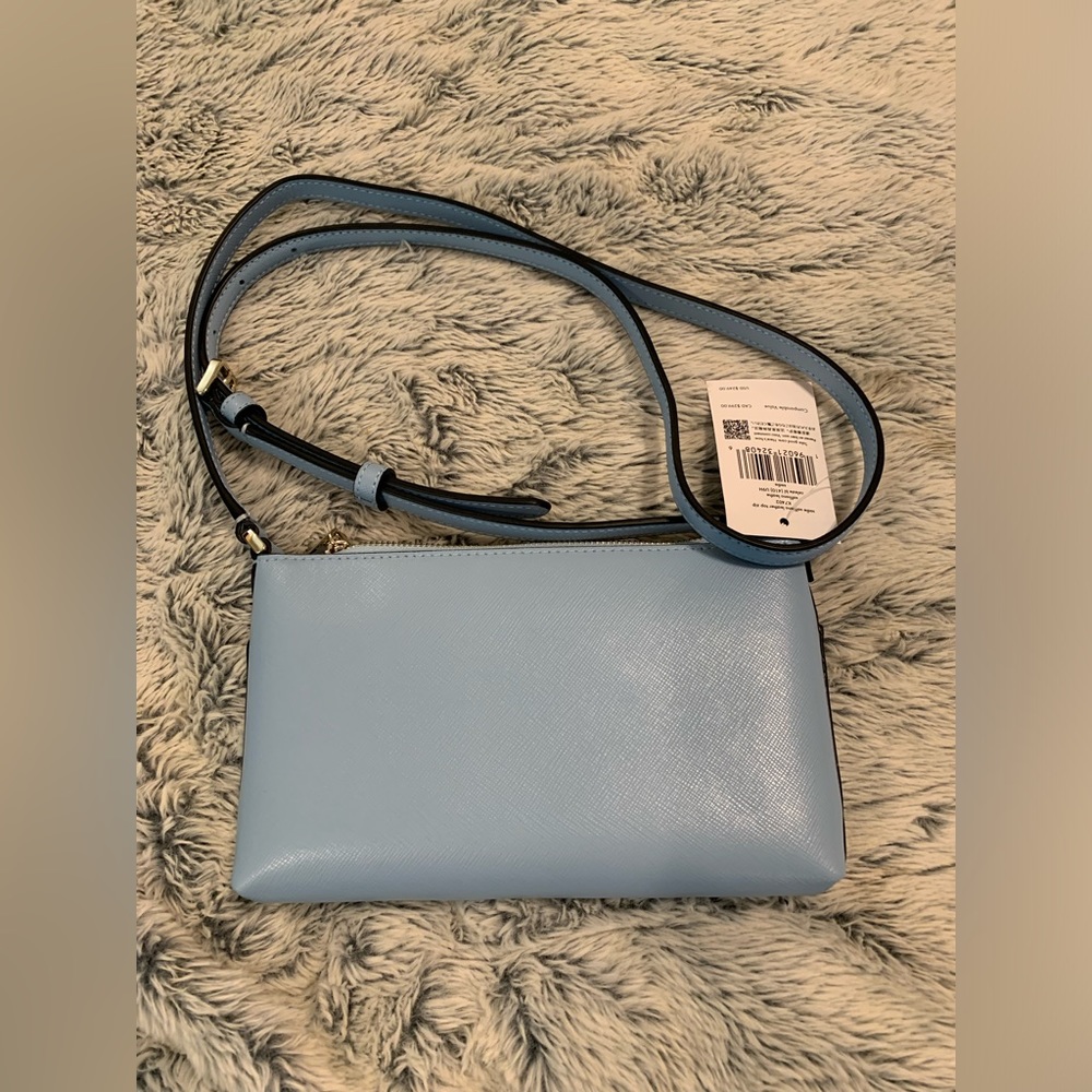 💎 Kate Spade Sadie Saffiano Leather Top Zip Blue Crossbody Set Bag 💎 - Picture 7 of 7